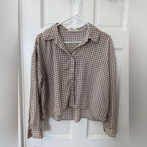 Houndstooth button down shirt